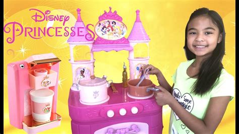 Disney Princess Kitchen Gourmet Cooking Set And Coffee Maker Pretend Play Toys Academy Youtube