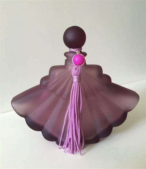 This Regal Purple Satin Glass Perfume Bottle Is Full Of Elegance And Wonder It Is A Perfect
