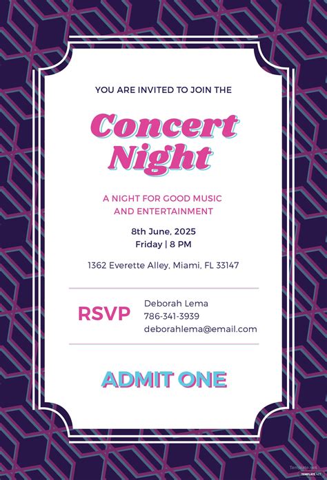 The free movie ticket is valid for movie. Free Concert Ticket Invitation Template in Adobe Photoshop ...
