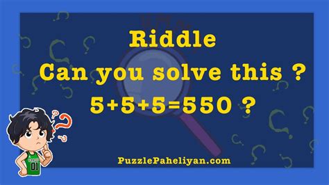 555550 Riddle Mind Puzzle Game Can You Solve This Maths Puzzle