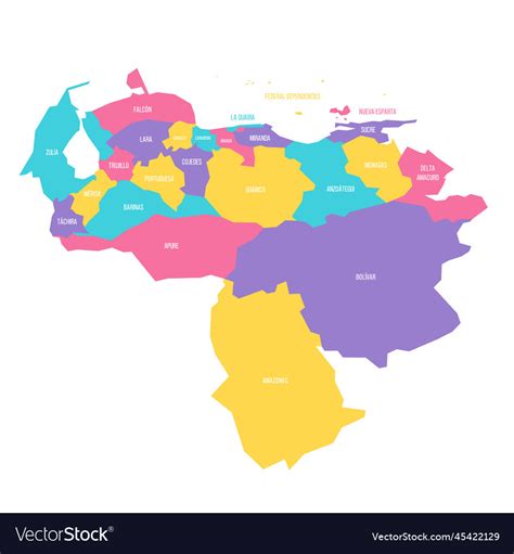 Venezuela Political Map Of Administrative Vector Image