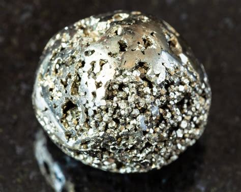 Polished Pyrite Fool S Gold Rock On Black Stock Photo Image Of Iron