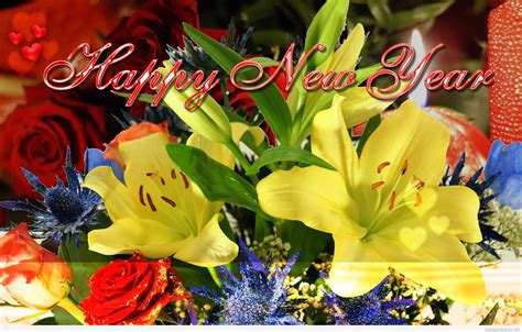 Happy New Year With Flowers Happy New Year Hd Happy New Year 2015