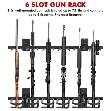 Buy Robust Indoor Gun Racks For Wall 6 Slot Vertical Gun Rack Wall Mount Rifle Shotgun Gun