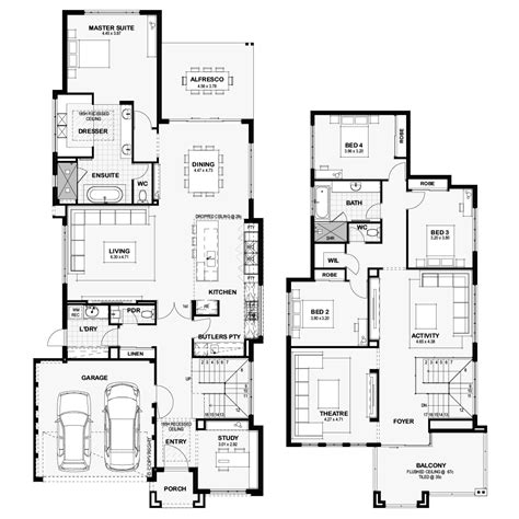 Narrow Lot Homes Perth | Narrow house designs, Double storey house plans, Floor plans