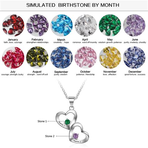 Sterling Silver Birthstones Heart Necklace