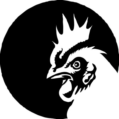 chicken profile black and white clip art at vector clip art online royalty free