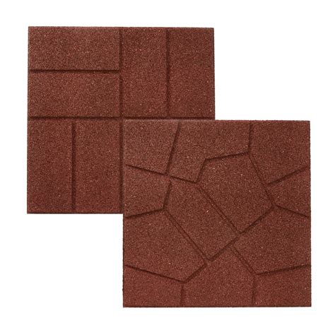 Shop Rubberific Red Rubber Paver Common 16 In X Actual 16 In X 16