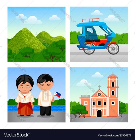 Attractions Philippines Royalty Free Vector Image