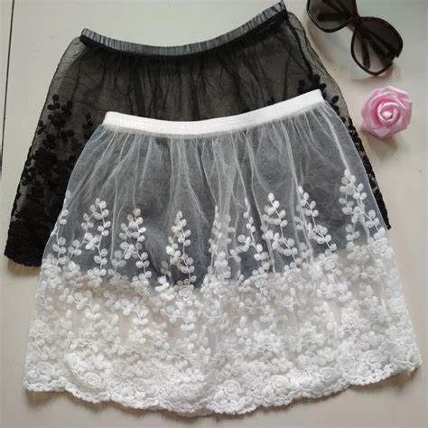 Embroidered Short Lace Womens Half Slips Women Underskirt Female Sexy