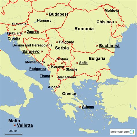 This is equivalent to 1 695 kilometers or 915 nautical miles. StepMap - Moldova, Romania,Bulgaria, Greece, Macedonia, Albania, Kosovo, Serbia, Bosnia, Croatia ...