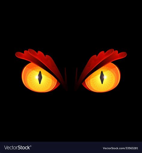 Scary Yellow Eyes Royalty Free Vector Image Vectorstock