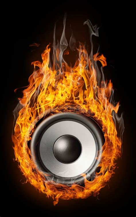 Burning Speaker Music Style Stock Image Image Of Poster Background