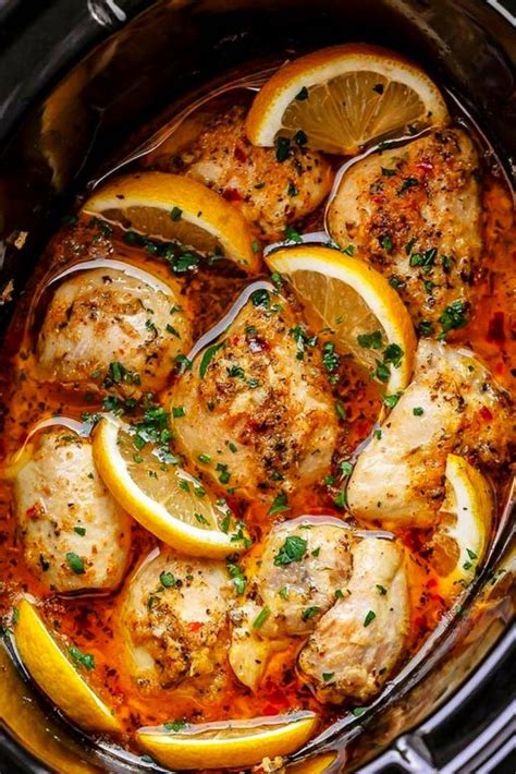Crock Pot Lemon Garlic Butter Chicken Chicken Slow Cooker Recipes
