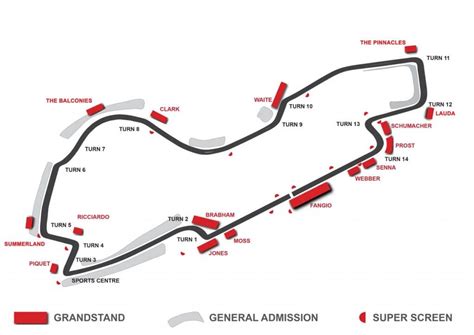 F1 Melbourne 2023 Grandstand Map