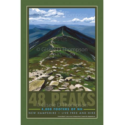48 Peaks 4000 Footers Of Nh Posters 8x12 Print Set Of 4 Sunset From
