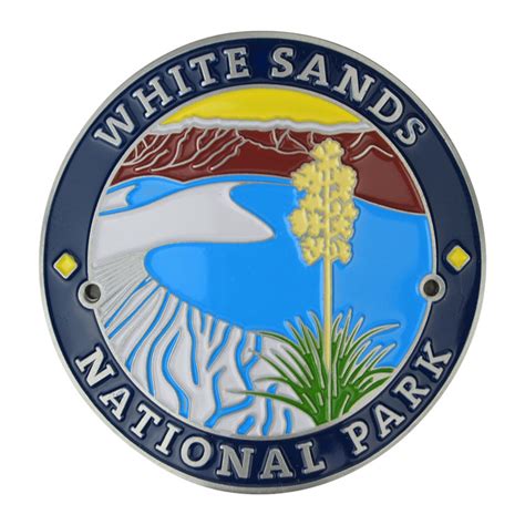 White Sand Np Round Logo Hiking Stick Medallion Wnpa