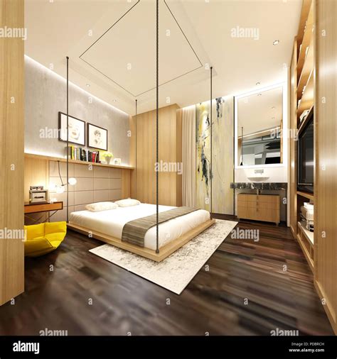 3d Render Of Modern Luxury Hotel Room Stock Photo Alamy