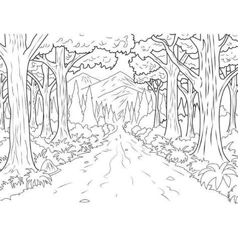 Detail Jual Gambar Mewarnai Pemandangan Hutan Rimba And Desain Untuk