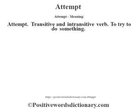 Attempt definition | Attempt meaning - Positive Words Dictionary