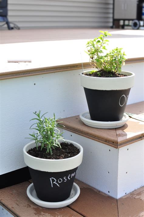 Picture Of Diy Chalkboard Herb Pots