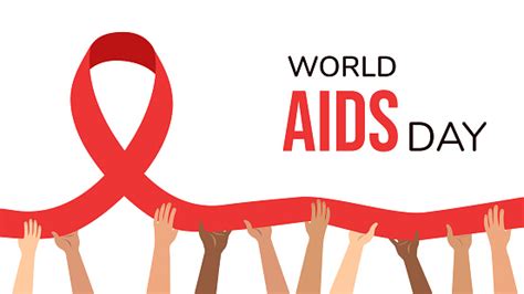 aids day poster with world inside red ribbon vector download