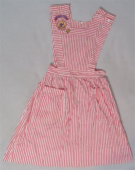 Candy Striper Smock Pinafore Vintage Dress W500 Hour Gem