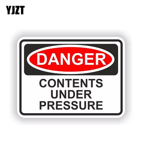Yjzt 12cm87cm Personality Funny Danger Contents Under Pressure Car