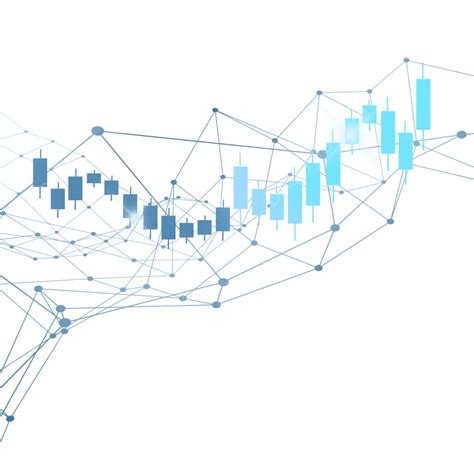 Stock K Line Chart Upward Trend Business Investment Blue Geometric Line