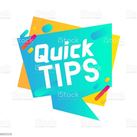 Quick Tips Helpful Tricks Design Illustration Stock Illustration