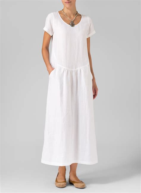 Linen Short Sleeve Dress Plus Size