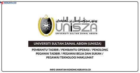 Universiti sultan zainal abidin formerly known as universiti darul iman malaysia (udm) is the eighteenth public university in malaysia. Universiti Sultan Zainal Abidin (UniSZA) • Kerja Kosong ...