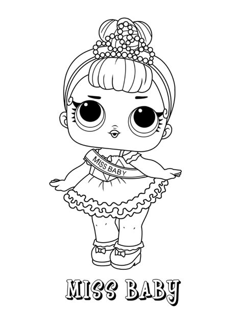 Lol Surprise Dolls Coloring Page Series 1 Miss Baby Unicorn Coloring