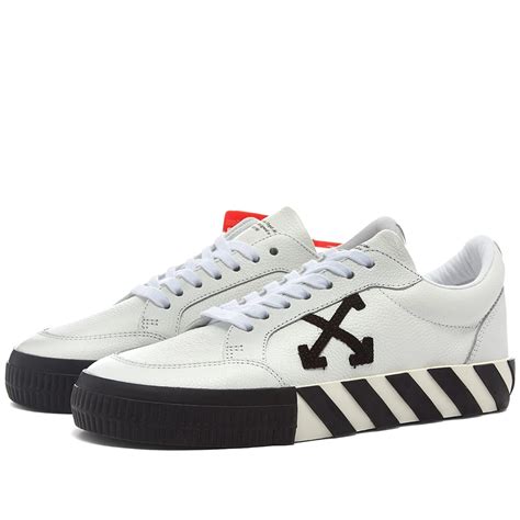 好評 Off White Low Vulcanized Black White Kids