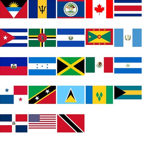 North America Country Flags With Names
