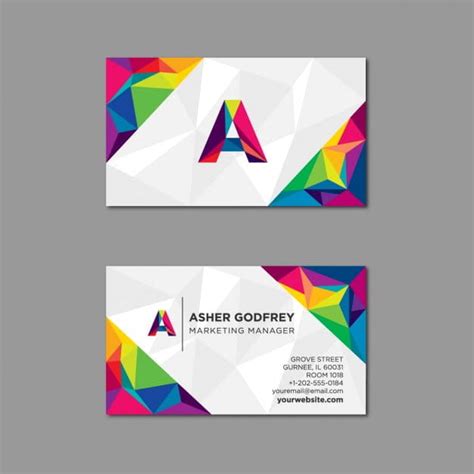 Polygonal Business Card In Multiple Colors Eps Vector Uidownload