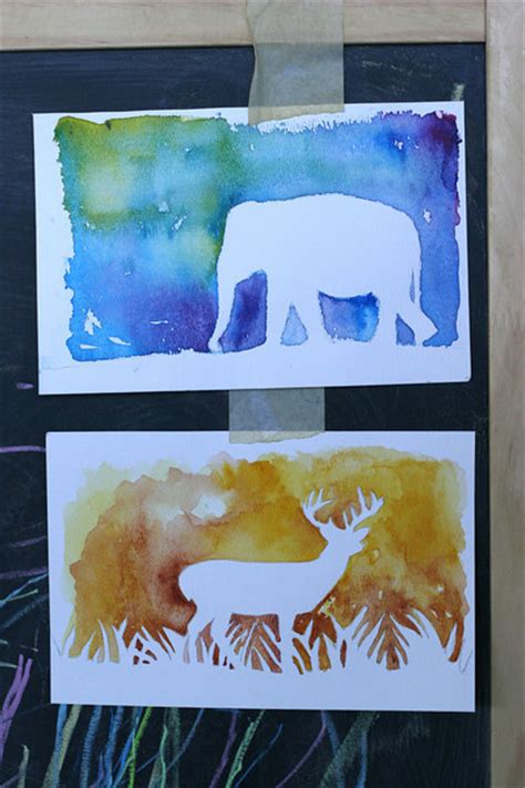 Last in the list of easy watercolor painting ideas is wildlife painting. Watercolor Silhouettes | Fun Family Crafts