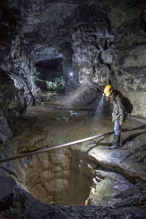 Looking Down A Mineshaft Inside An Abandoned Mine Fife Scotland