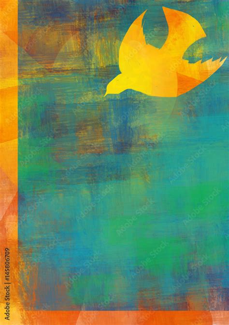 Holy Spirit Pentecost Or Confirmation Symbol With A Dove Abstract