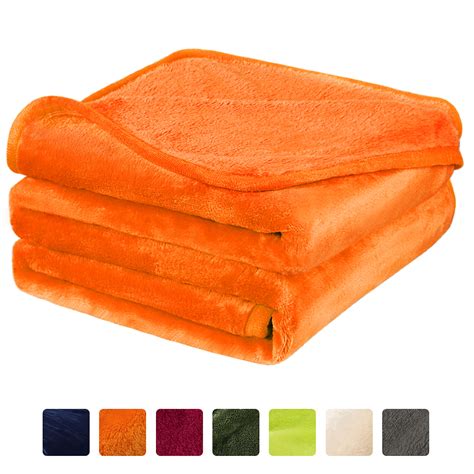 Soft Plush Lightweight Fleece Blankets Orange Twin 60 X 78 Walmart