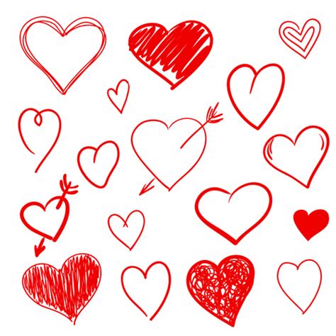 Hand Drawn Red Heart 01 Vector Graphics Vector Heart