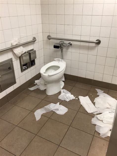 Ladies Accessible Bathroom Stall No Toilet Paper Disgusting Mess Yelp