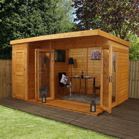 Mercia 12 X 8ft Garden Room With Side Shed Summer House Design