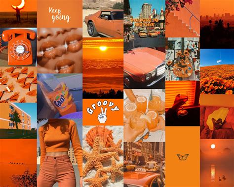 Orange Candy Aesthetic Collage Kit 54 Images 3 Etsy