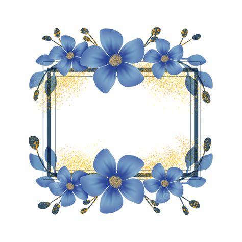 Blue Flower Clipart Frame Best Flower Site