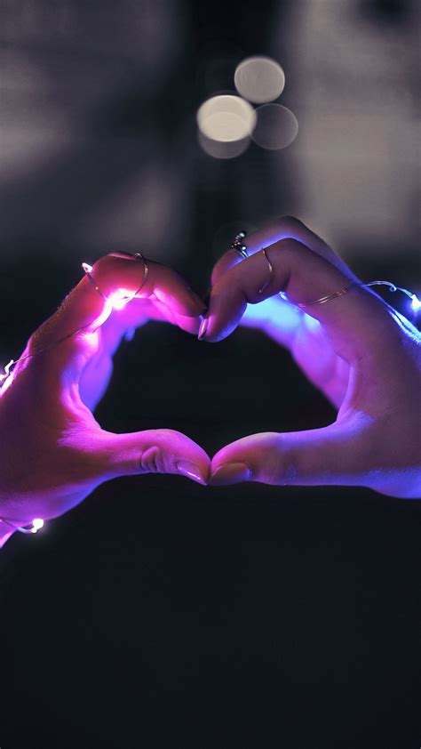 Love Heart Led Hands 5k Wallpapers Hd Wallpapers Id 28949