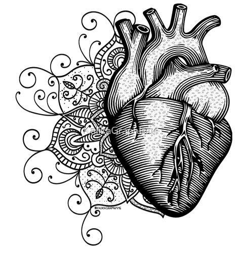 Mandala Anatomical Heart By Kalikagraphisme Redbubble