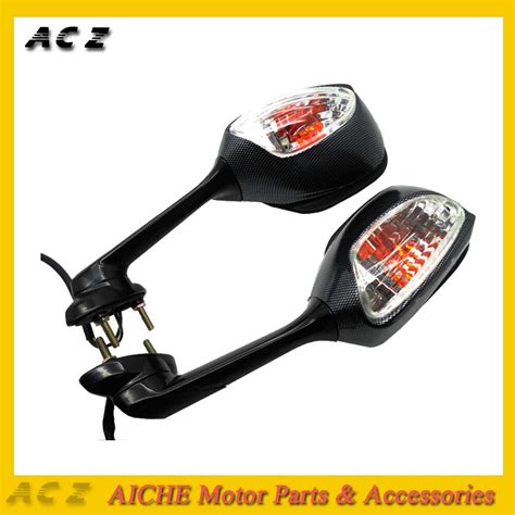 Acz Motorcycle Rearview Mirror With Led Turn Signal Light Side View Mirror For Suzuki Gsxr600