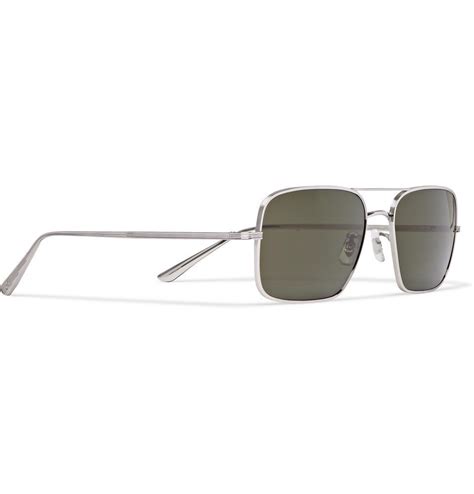 The Row Oliver Peoples Victory La Aviator Style Silver Tone Titanium