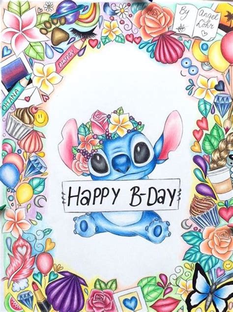 Disney Stitch Artwork Happy Birthday Drawings Stitch Drawing Stitch